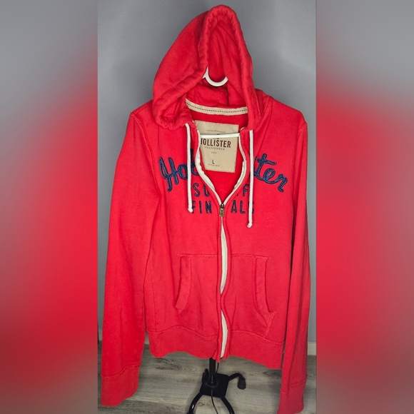 Hollister Red Sweatshirt Hoodie Jacket - Picture 3 of 7